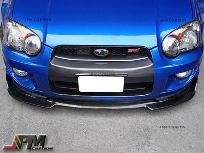DP Style Carbon Fiber Front Bumper Add-on Lip Fits For 2003-2005 Subaru WRX STI GDB Only