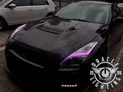 ORACLE Lighting 2015-2024 Nissan GT-R ColorSHIFT "Lightning Bolt" RGB+W Headlight DRL Upgrade Kit
