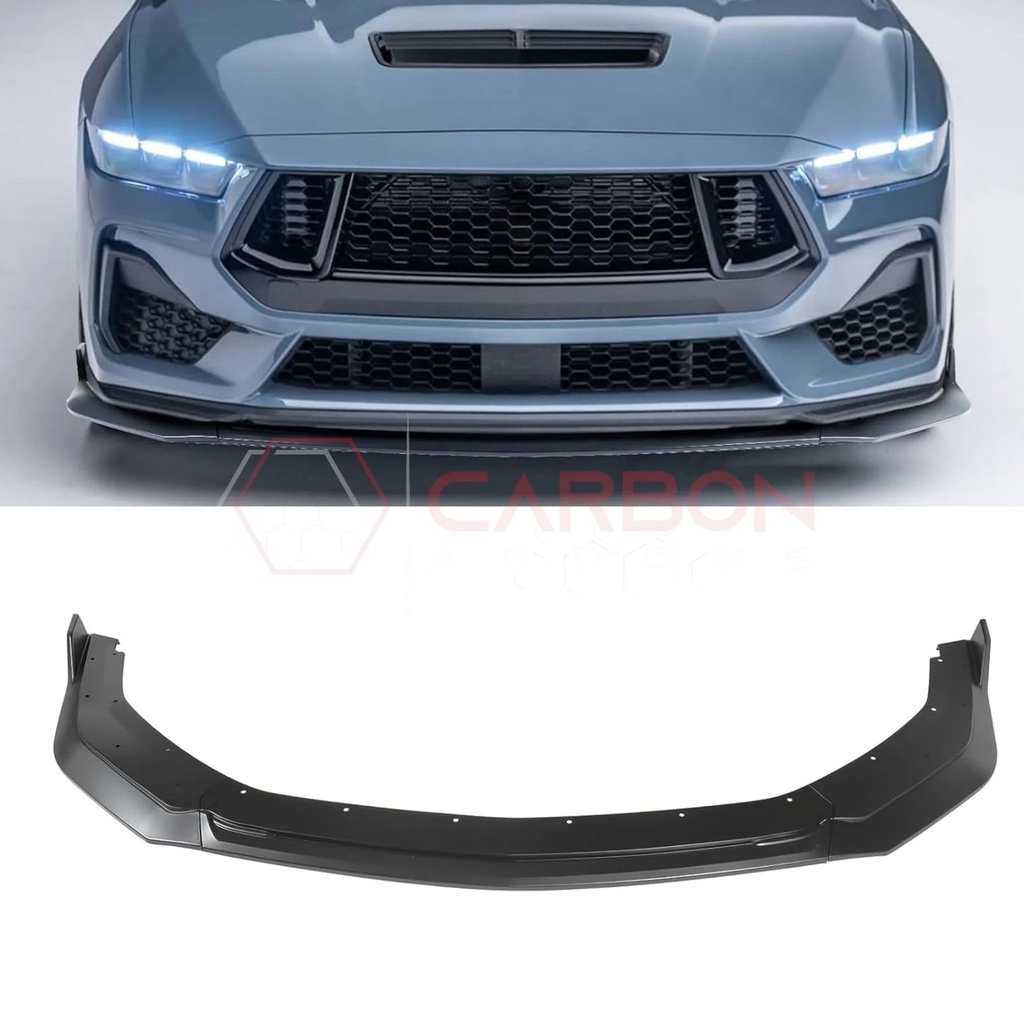 2024+ Mustang GT Ecoboost Dark Horse Front Bumper Lip Splitter Extensions | 3pcs ABS