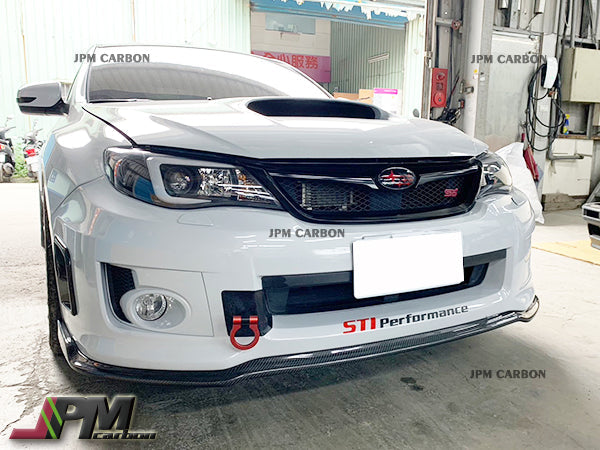CS2 Style Carbon Fiber Front Bumper Add-on Lip Fits For 2011-2014 Subaru WRX STI GVF