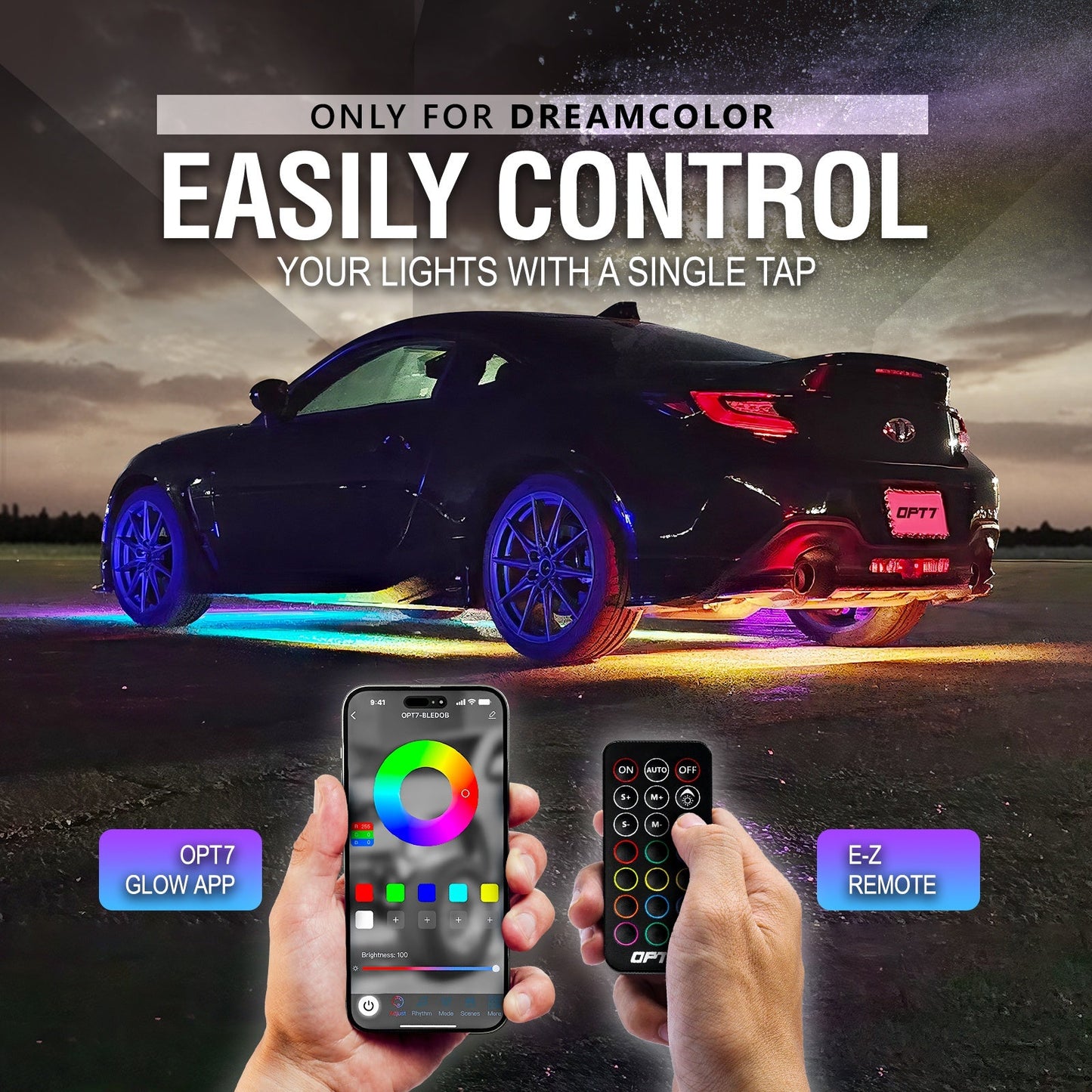 AURA LED Lighting Kit Bundle - Grille + Wheel Well + DreamColor Underglow - Remote Control