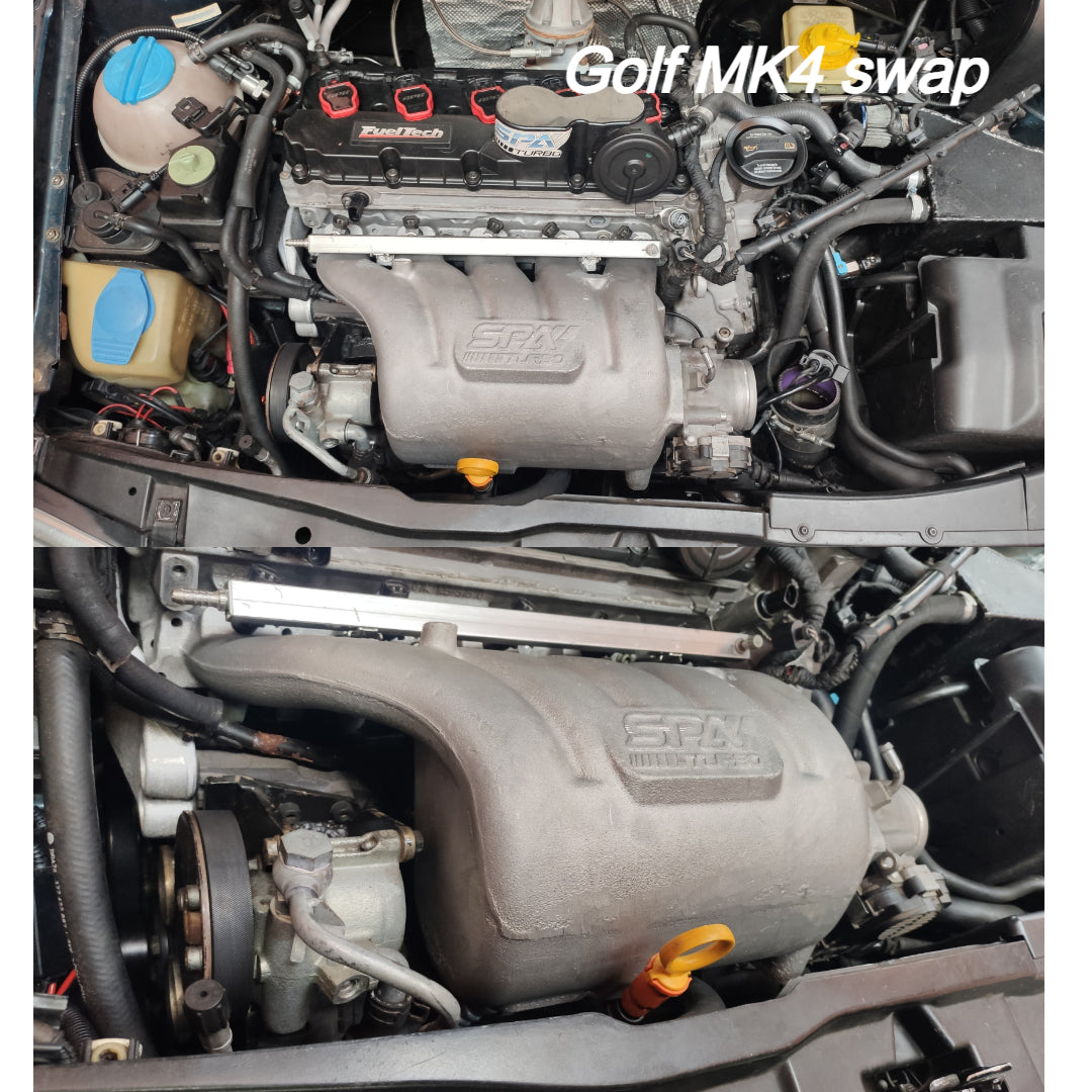 VW 2.5L 5 CYLINDER 20V 07K CAST ALUMINUM INTAKE MANIFOLD - WITH FUEL RAIL - BLACK - PRE SALE