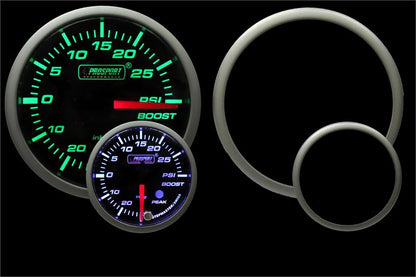 2-1/16" Green/White Premium Electric Boost gauge