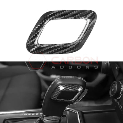 F150 2015-2020 Shift Knob Chrome Trim Delete Carbon Fiber Cover