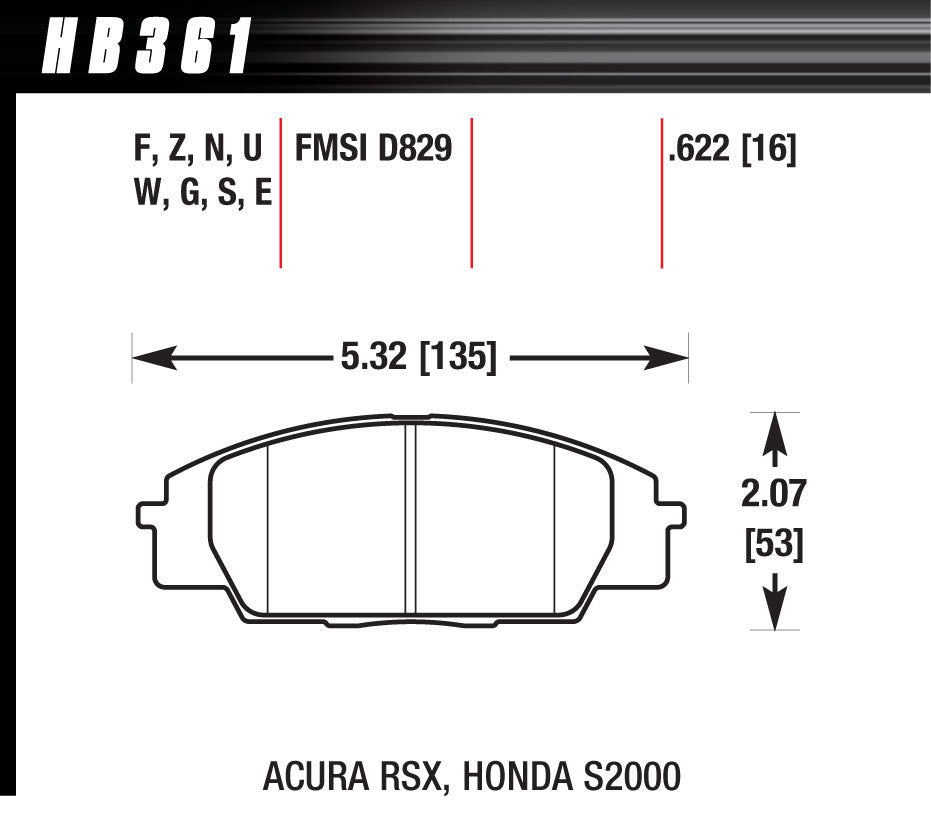 Street Brake Pads Front RSX / S2000 HP Plus