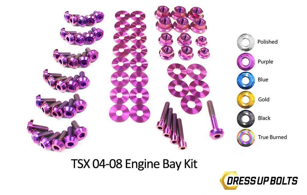 Acura TSX (2004-2008) Titanium Dress Up Bolts Engine Bay Kit