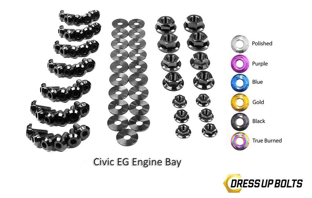 Honda Civic EG (1992-1995) Titanium Dress Up Bolts Full Engine Bay Kit