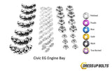 Honda Civic EG (1992-1995) Titanium Dress Up Bolts Full Engine Bay Kit