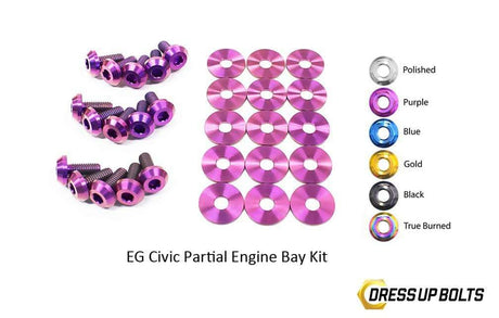 Honda Civic EG (1992-1995) Titanium Dress Up Bolts Partial Engine Bay Kit