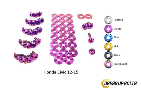 Honda Civic (2012-2015) Titanium Ti Dress Up Bolts Engine Bay Kit