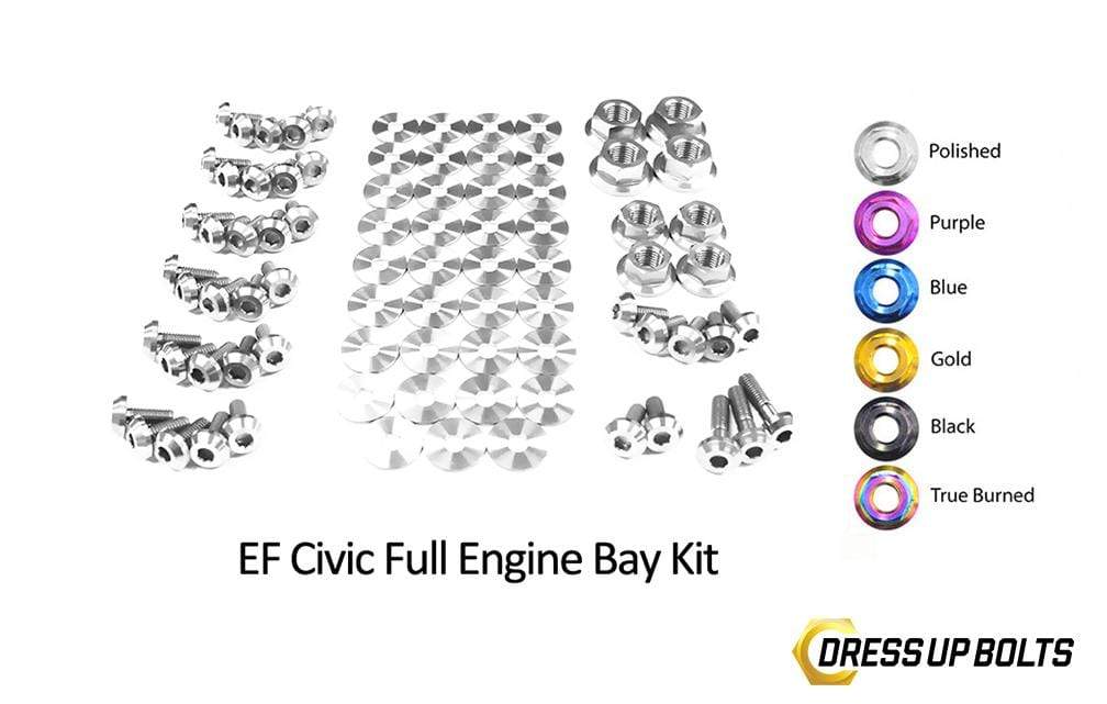Dress Up Bolts Stage 2 Titanium Hardware Engine Bay Kit - Honda Civic EF (1988-1991)
