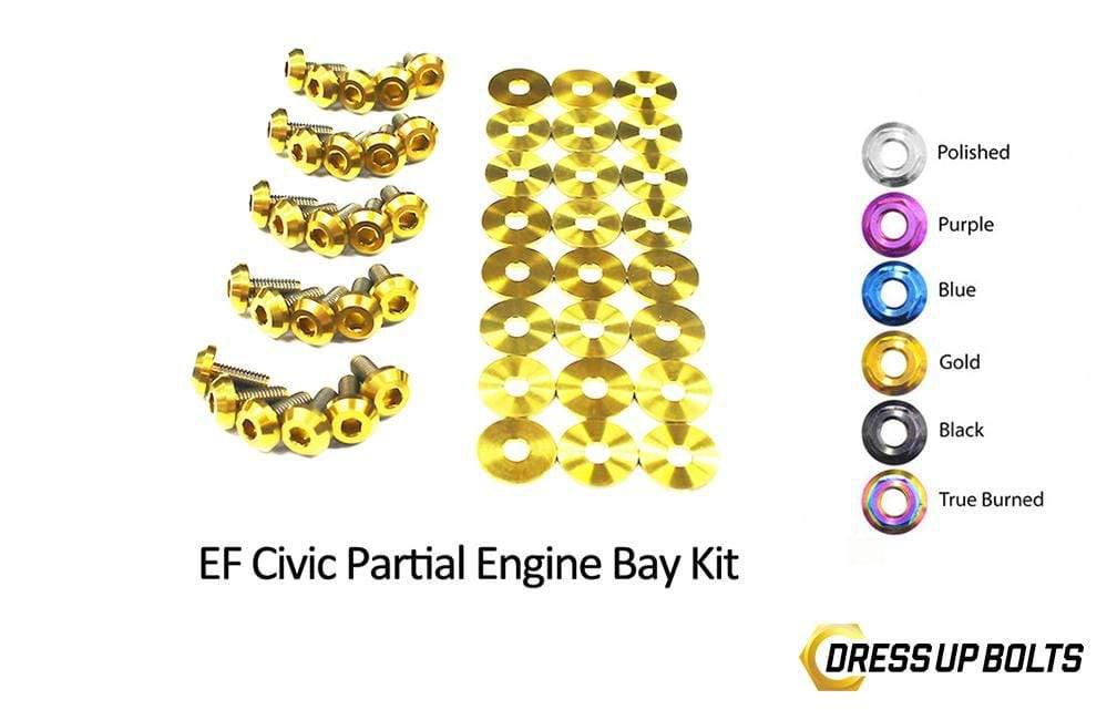 Dress Up Bolts Stage 1 Titanium Hardware Engine Bay Kit - Honda Civic EF (1988-1991)