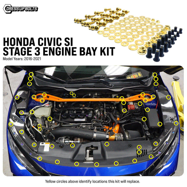 Stage 3 Titanium Hardware Engine Bay Kit - Honda Civic Si (2016-2021)