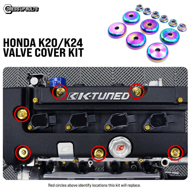 Titanium Hardware Valve Cover Kit - Honda K20/K24