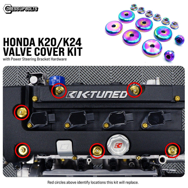 Titanium Hardware Valve Cover Kit - Honda K20/K24