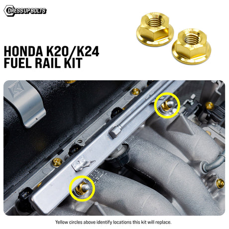 Dress Up Bolts Titanium Hardware Fuel Rail Kit - Honda K20/K24