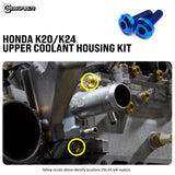 Dress Up Bolts Titanium Hardware Upper Coolant Housing Kit - Honda K20/K24