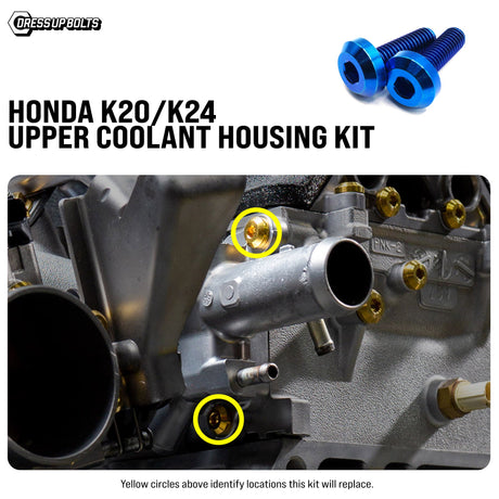 Dress Up Bolts Titanium Hardware Upper Coolant Housing Kit - Honda K20/K24