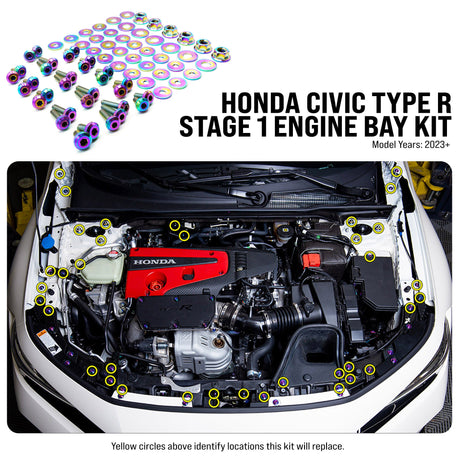 Stage 1 Titanium Hardware Engine Bay Kit - Honda Civic Type R (2023+)