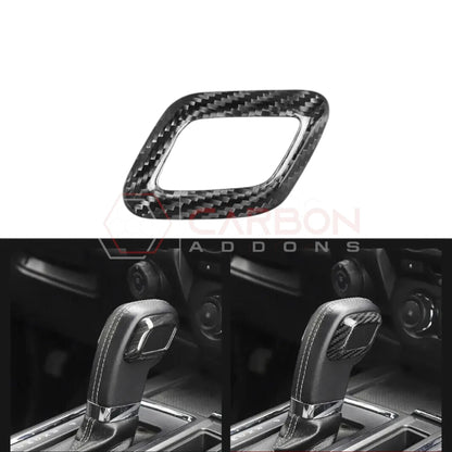 F150 2015-2020 Shift Knob Chrome Trim Delete Carbon Fiber Cover
