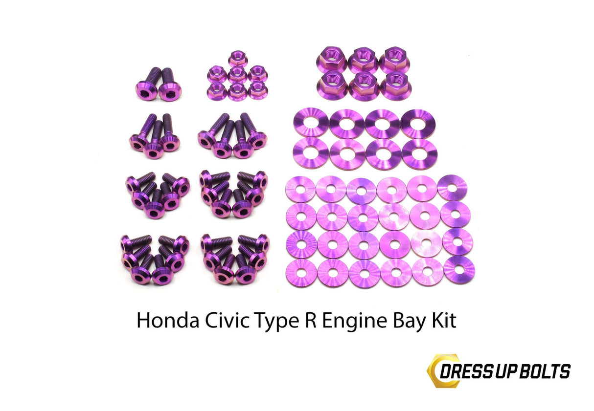 Dress Up Bolts Stage 2 Titanium Hardware Engine Bay Kit - Honda Civic Type R (2017-2021)