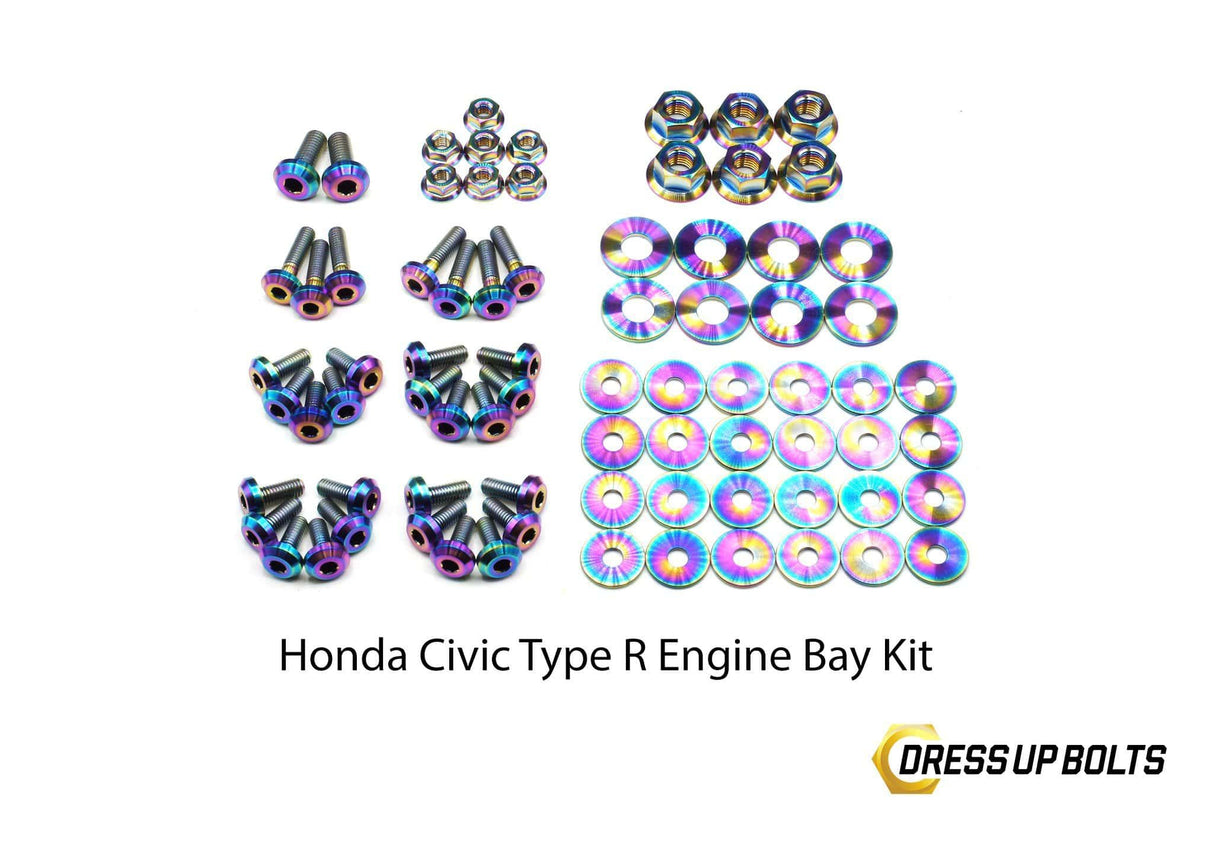 Dress Up Bolts Stage 2 Titanium Hardware Engine Bay Kit - Honda Civic Type R (2017-2021)