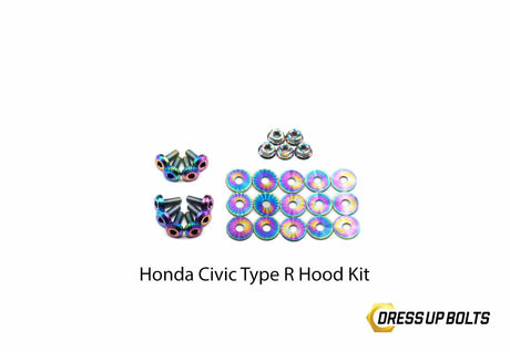 Dress Up Bolts Titanium Hardware Hood Kit - Honda Civic Type R (2017-2021)