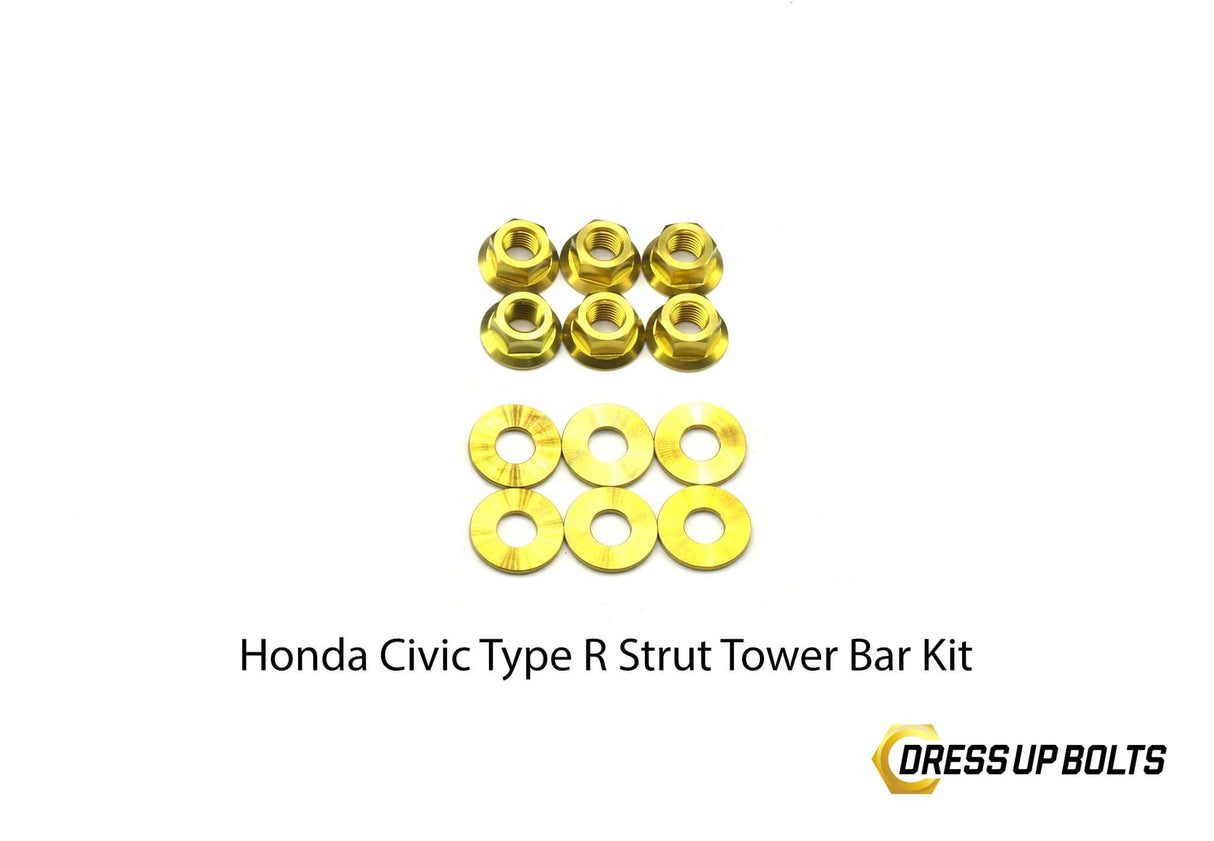 Dress Up Bolts Titanium Hardware Strut Tower Kit - Honda Civic Type R (2017-2021)