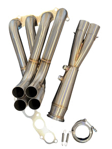 SPDZ1 K Series K20 K24 Megaphone Pipe Header Exhaust 3" 4-1 Tri-Y EK EG DC2 Civic V Band Down Pipe