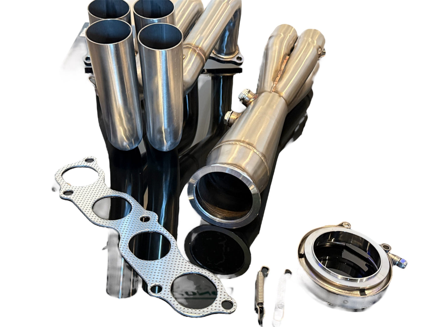 SPDZ1 K Series K20 K24 Megaphone Pipe Header Exhaust 3" 4-1 Tri-Y EK EG DC2 Civic V Band Down Pipe