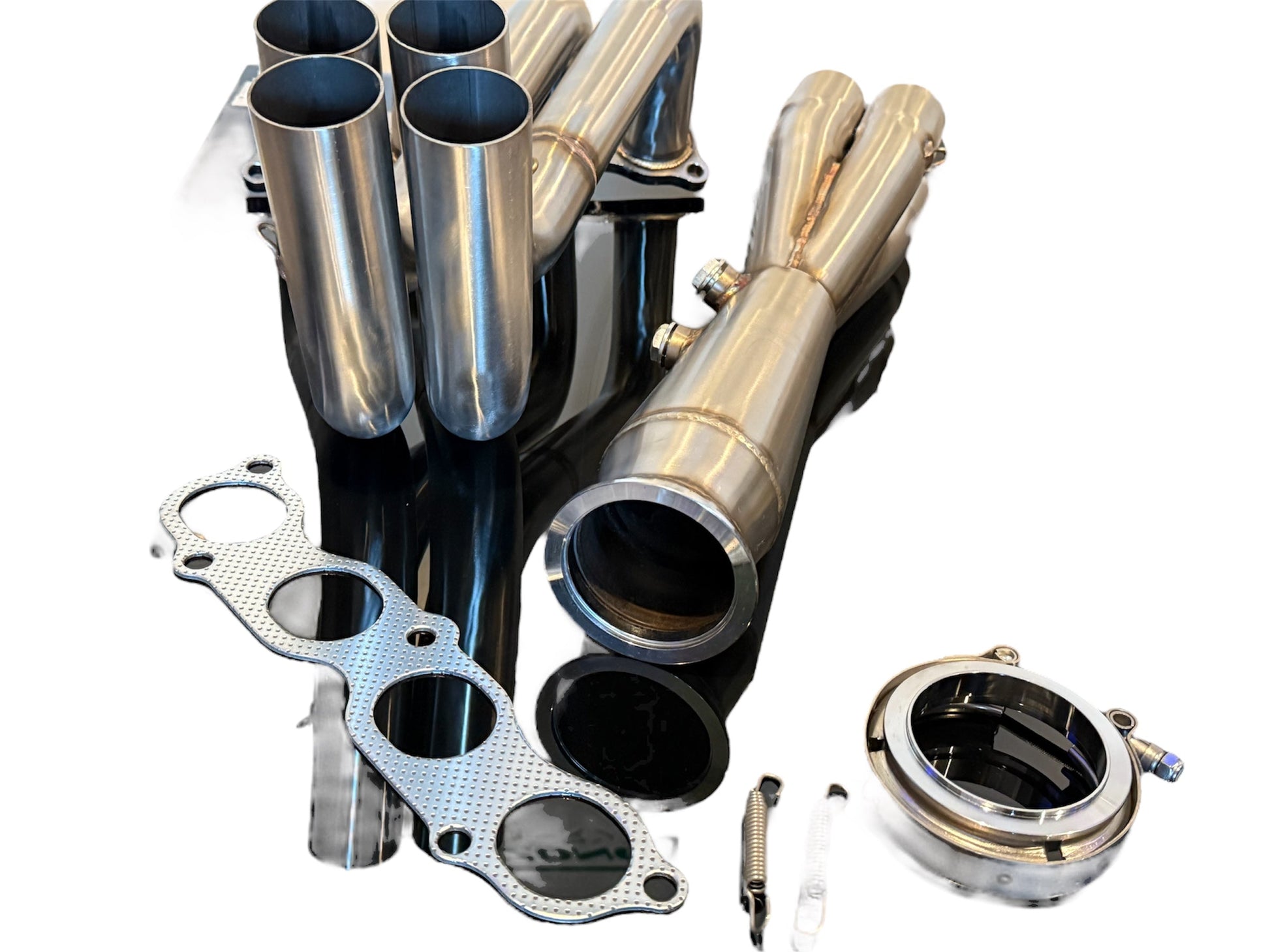 SPDZ1 K Series K20 K24 Megaphone Pipe Header Exhaust 3" 4-1 Tri-Y EK EG DC2 Civic V Band Down Pipe