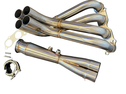 SPDZ1 K Series K20 K24 Megaphone Pipe Header Exhaust 3" 4-1 Tri-Y EK EG DC2 Civic V Band Down Pipe