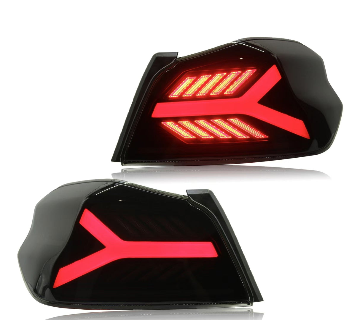 JDMuscle 15-21 WRX/STI Version LB Sequential LED Tail Lights Clear Lens with Black Base