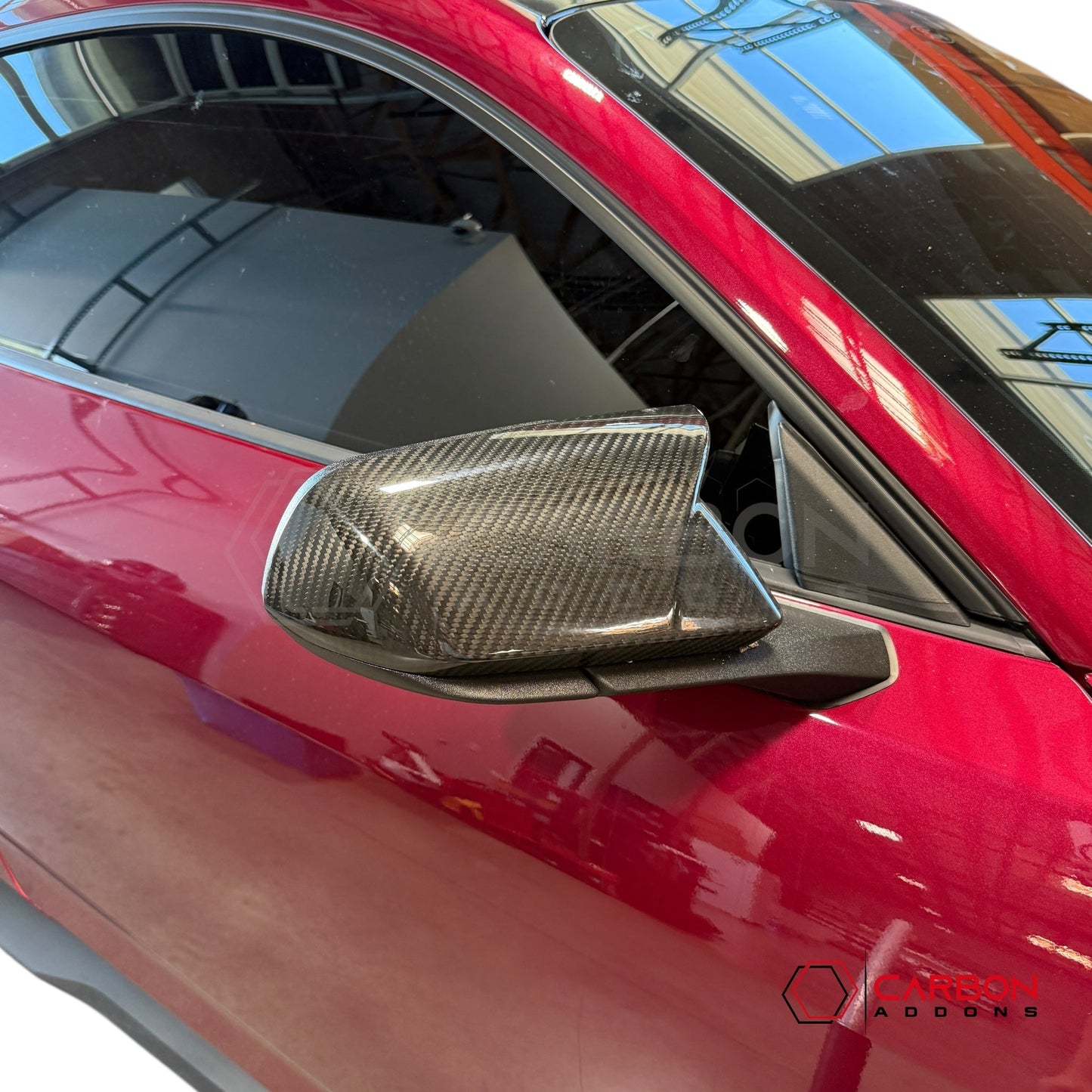 2024+ S650 Mustang M Style Carbon Fiber Exterior Side Mirror Cover