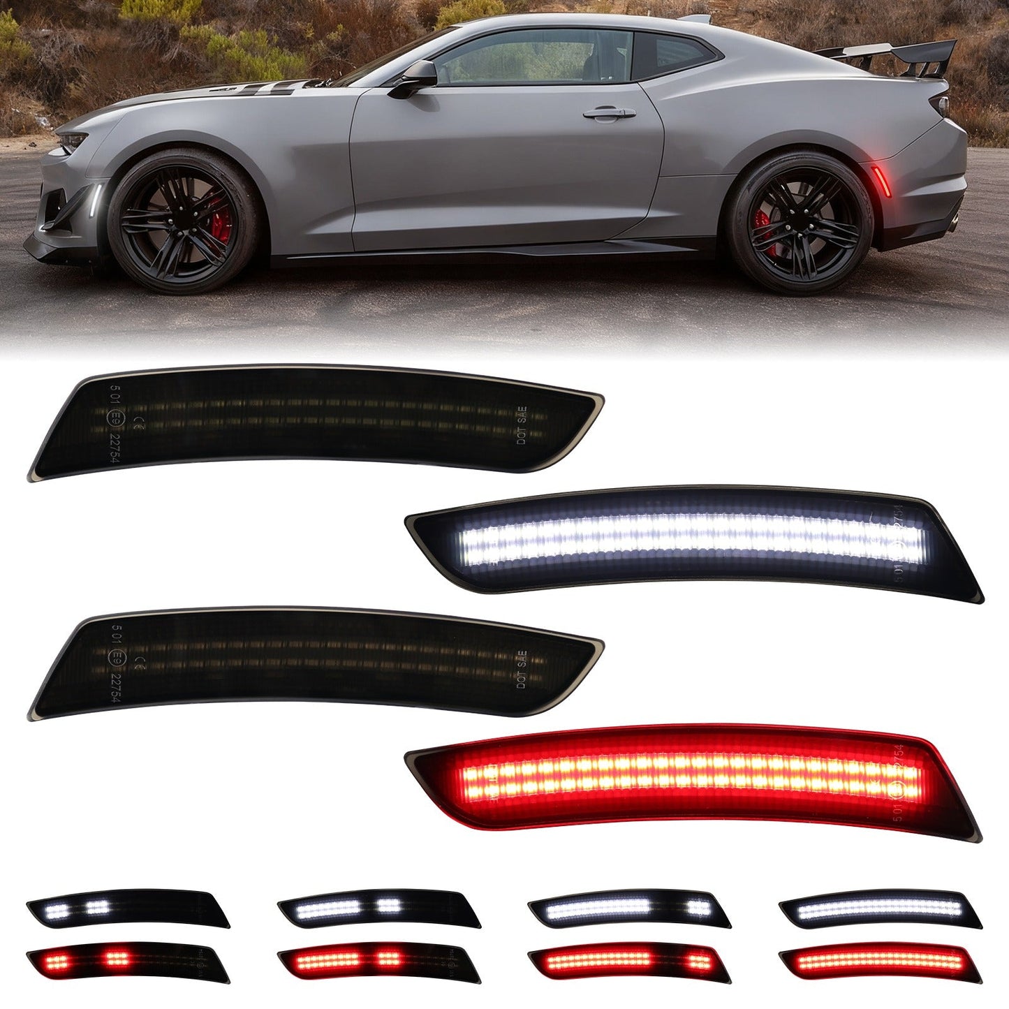 CAMARO 16-24 FRONT/REAR DYNAMIC SMOKED LED SIDE MARKERS