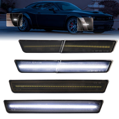 CHALLENGER WIDEBODY 15-23 FRONT/REAR SMOKED LED SIDE MARKERS