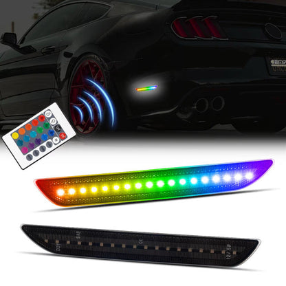 MUSTANG 15-23 REAR RGB DYNAMIC LED SIDE MARKERS w/ REMOTE