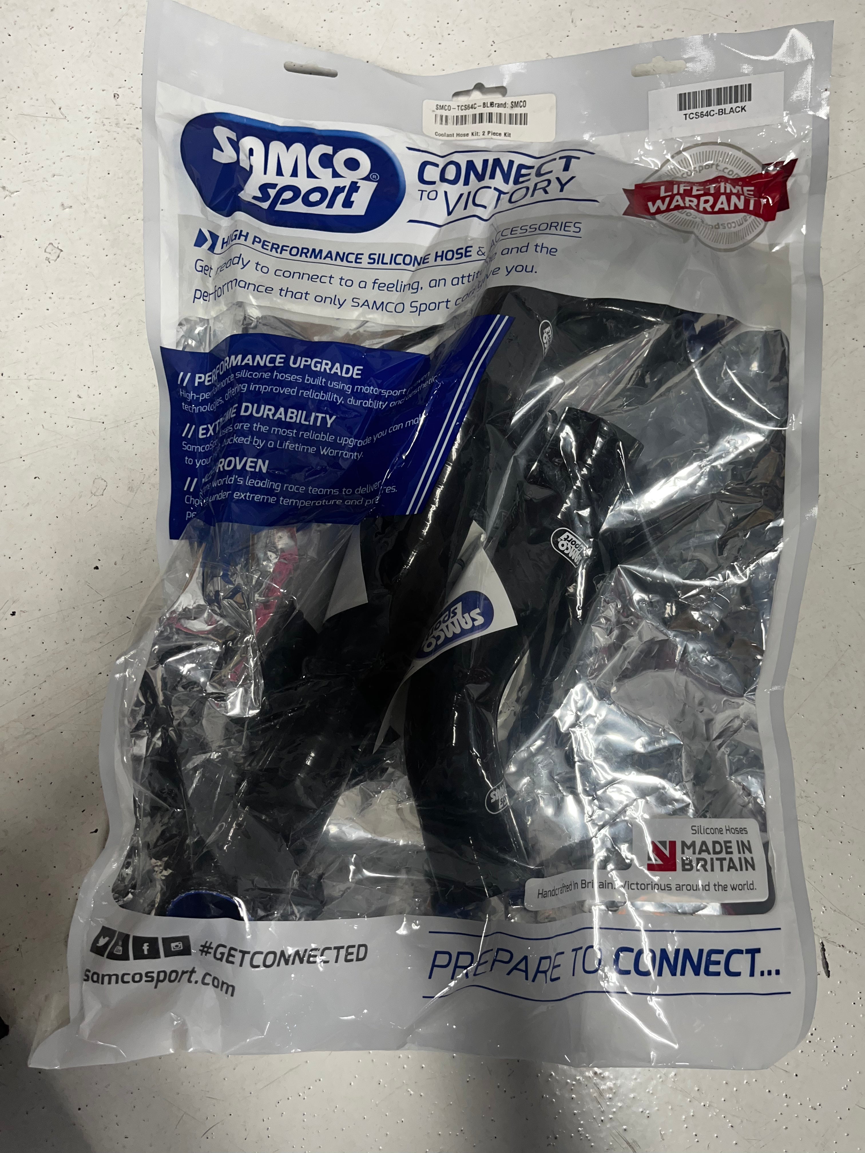 Samco Radiator Coolant Hose Kit (2pc) - Black, For 86-90 Mazda RX7