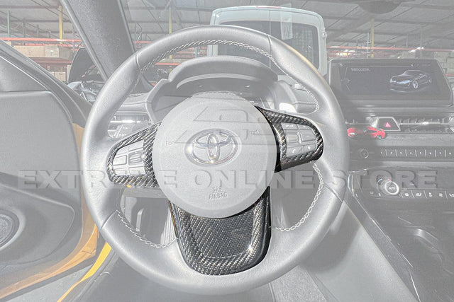 2020-Up Toyota Supra Carbon Fiber Steering Wheel Trim Cover