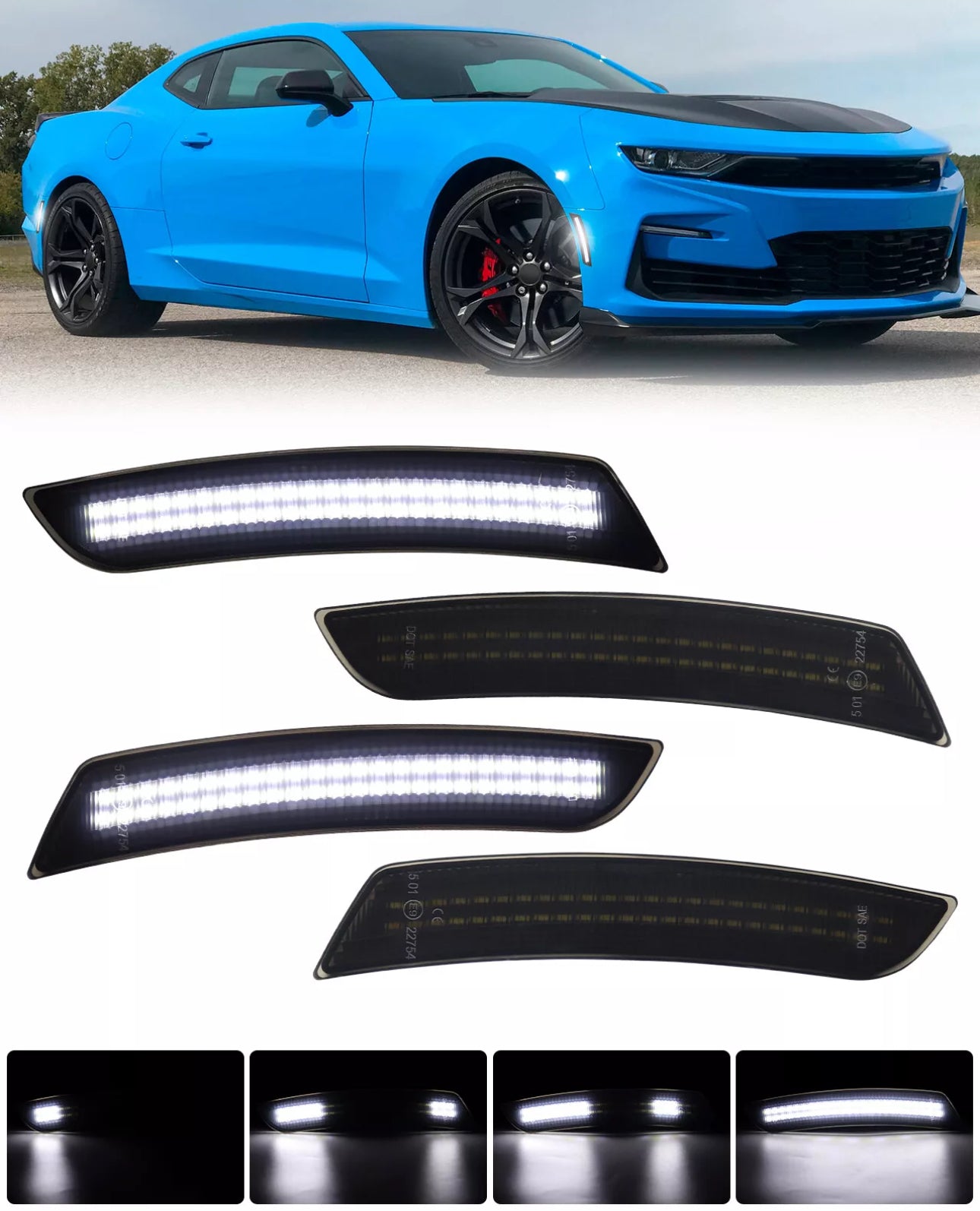 CAMARO 16-24 FRONT/REAR DYNAMIC SMOKED LED SIDE MARKERS