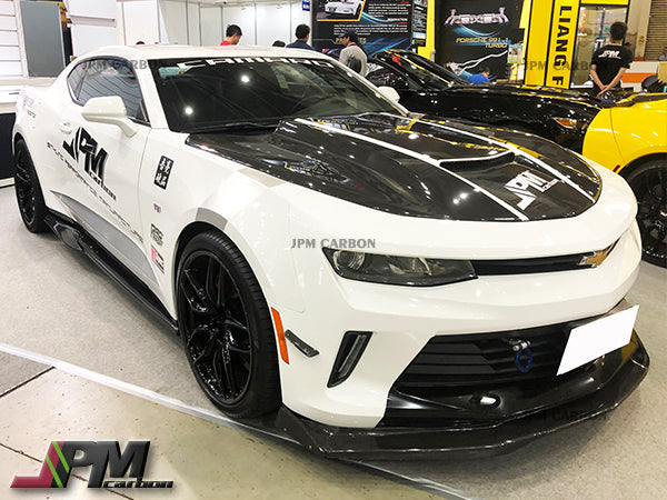 JPM R1 Carbon Fiber Front Bumper Add-on Lip with Winglets Fits For 2016-2018 Chevy Camaro LS LT RS