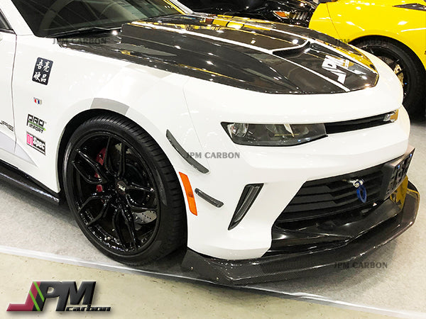 JPM R1 Carbon Fiber Front Bumper Add-on Lip with Winglets Fits For 2016-2018 Chevy Camaro LS LT RS