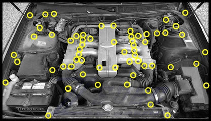 ZSPEC Stage-3 Dress Up Bolts® Fastener Kit for '93-98 Infiniti J30, Stainless & Billet