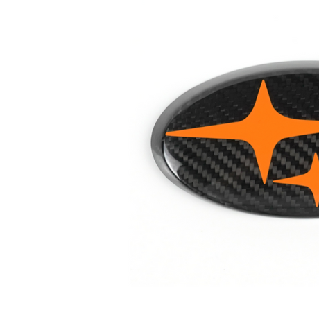 JDMuscle [22-25 WRX, 15-21 WRX/STI, 18-23 Crosstrek, 17-23 Impreza] Tanso Carbon Fiber Subaru Emblem Covers Front& Back, Red/White/Blue