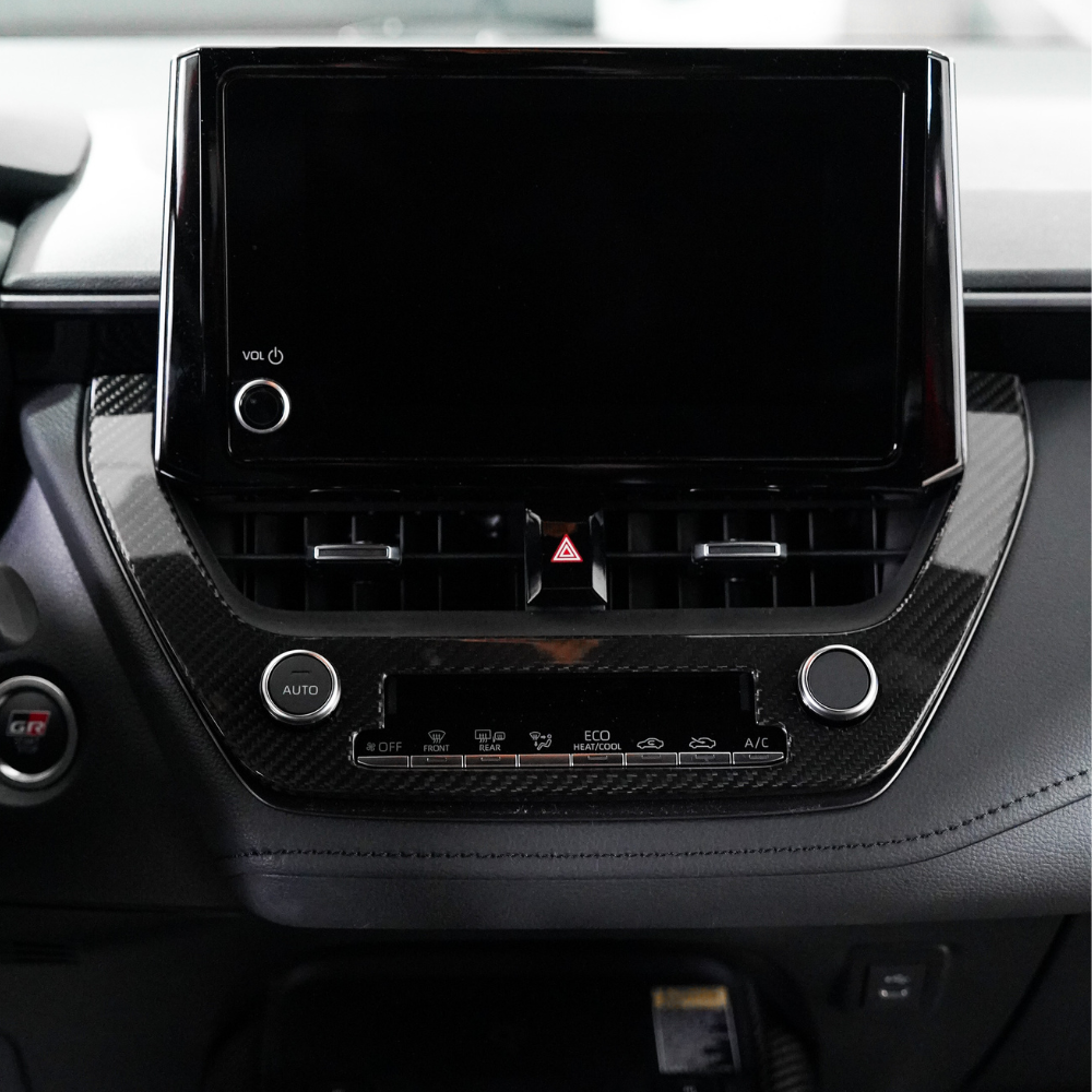JDMuscle [23-24 Toyota GR Corolla] Carbon Fiber Center AC Knob Panel Cover
