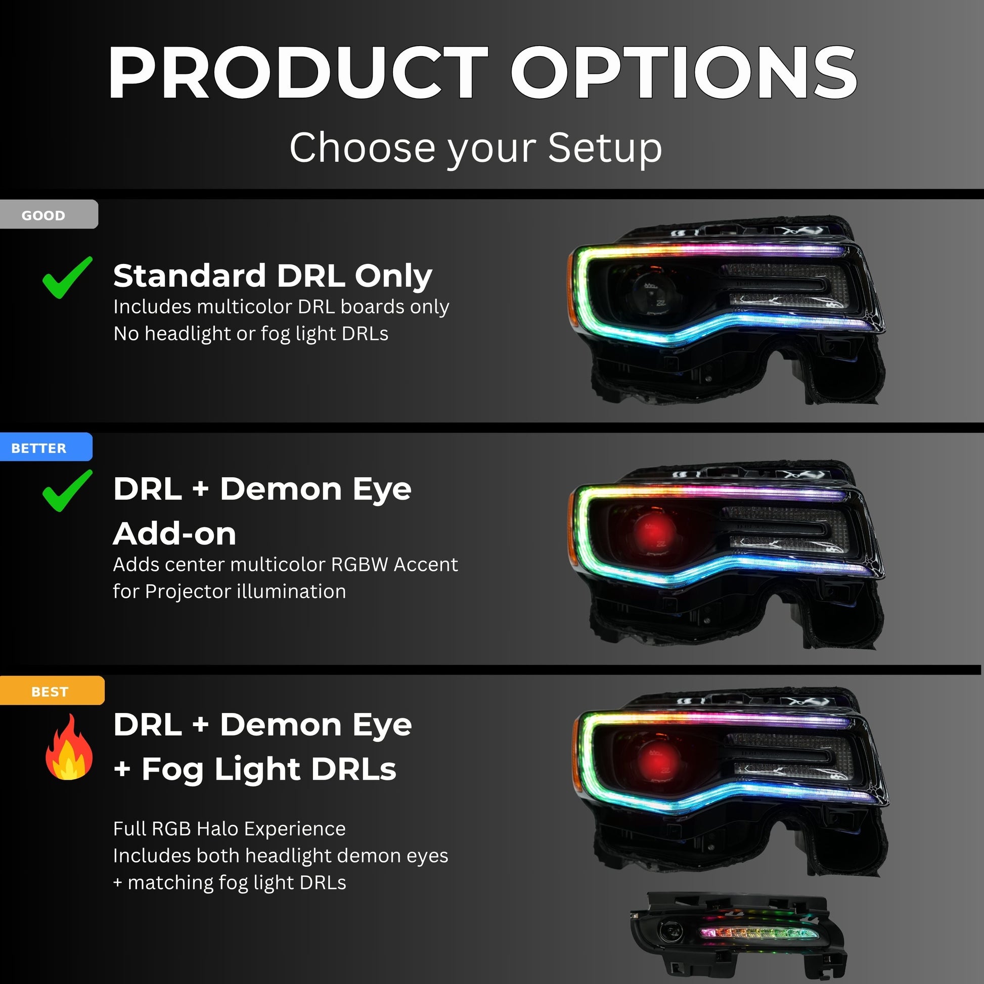 Jeep Grand Cherokee Multicolor DRL Boards (2014-2021)