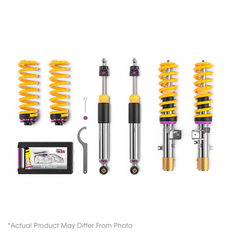 KW Suspensions 352082000E KW V3 Leveling Coilover Bundle - BMW 3 Series F30 4 Series F32 2WD W/ EDC