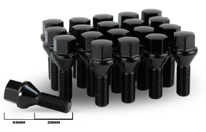 Aodhan LB55 Lug Bolts Set - Conical Seat, 28mm Shank Length
