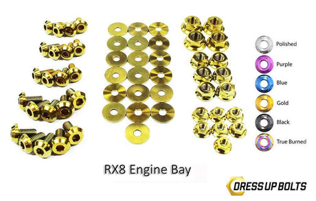 Mazda RX-8 FE (2003-2012) Titanium Dress Up Bolts Engine Bay Kit