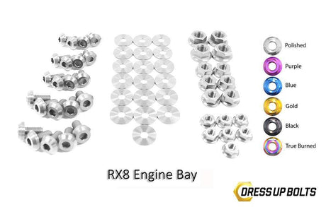 Mazda RX-8 FE (2003-2012) Titanium Dress Up Bolts Engine Bay Kit